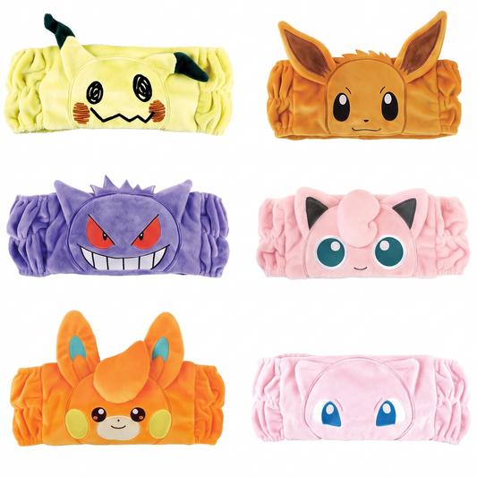 Pokemon Hair Band in all 6 styles: Mimikyu, Eevee, Gengar, Jigglypuff, Pawmi and Mew plush headbands