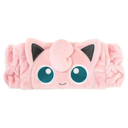 Jigglypuff Pokemon Hair Band: pink plush headband with big teal eyes, a curl of hair and pointed ears